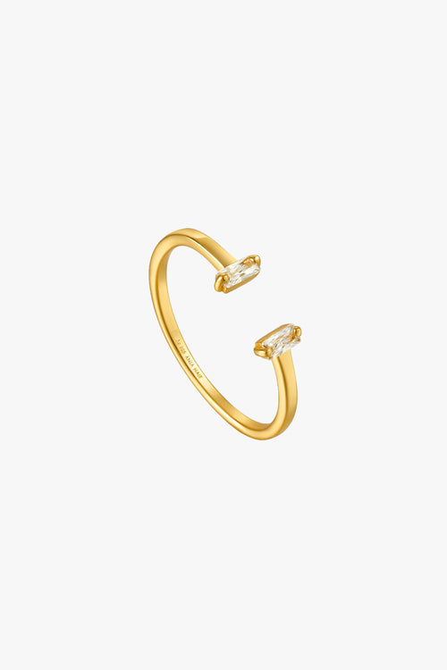Glow Getter Adjustable Crystal Gold Ring ACC Jewellery Ania Haie   
