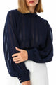 Harper Navy Textured Sheer LS Top