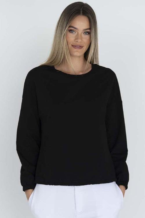 Gracie Drawstring Black Super Soft Sweatshirt WW Sweatshirt Humidity Lifestyle   