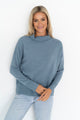 Serenity Roll Neck Dove Blue Knit Jumper