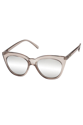 Halfmoon Magic Cat Eye Clear Stone Silver Mirror Lens Sunglasses ACC Glasses - Sunglasses Le Specs   