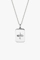 Hanging Sterling Silver Rectangle Clover Necklace