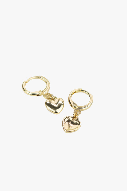 Heart Gold Huggie Hoop Earrings ACC Jewellery Flo Gives Back 15% to Women In Need   
