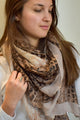 Brown Crocodile Print Scarf