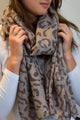 Latte Leopard Print Scarf