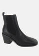 Joni Heeled Black Leather Chelsea Boot