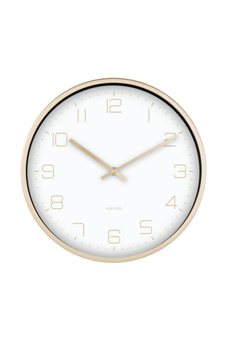 Elegance White Wall Clock with Gold Accents HW Art - Wall Decor, Clock, Wall Mirror Karlsson   