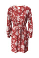 Pay Off LS Red Floral Print Dress