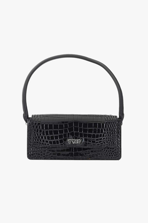 Limo Black Croc Rectangle Top Handle 90's Bag ACC Bags - All, incl Phone Bags Stolen Girlfriends Club   