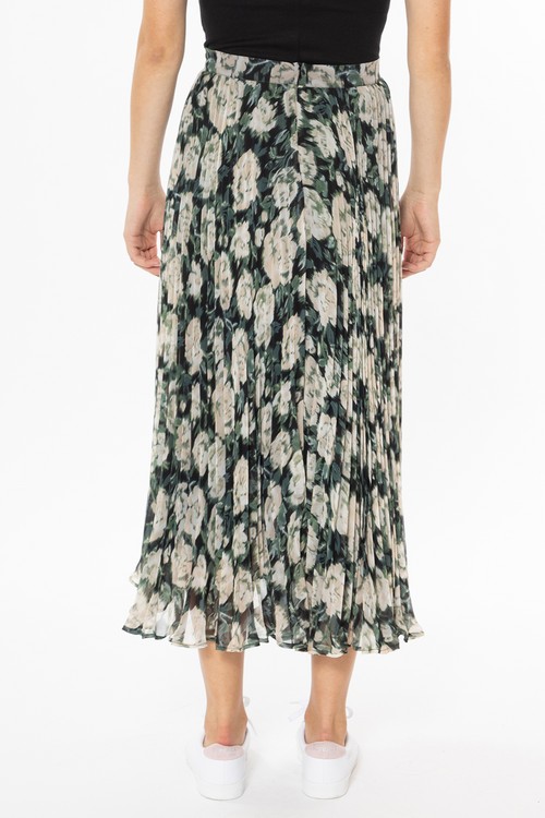 Enticing Forest Floral Pleated Midi Skirt WW Skirt Leila + Luca   
