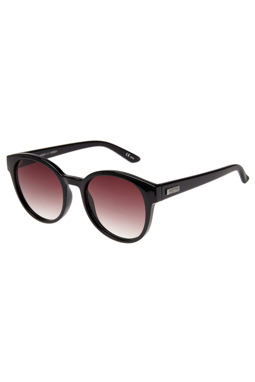 Paramount Round Black Warm Smoke Gradient Lens Sunglasses ACC Glasses - Sunglasses Le Specs   