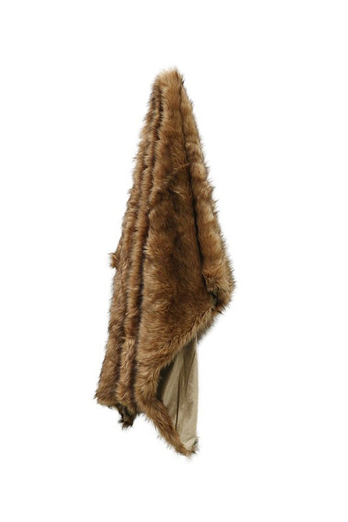 Luxury Moa Style Faux Fur Brown Throw 1330x1700mm HW Throws CC Interiors   