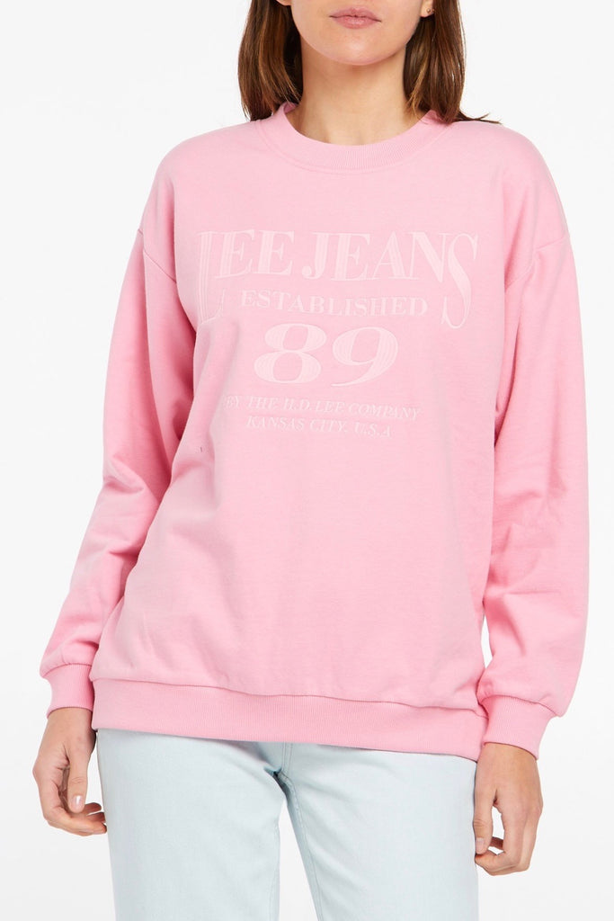 Shop Oversized Prism Pink Logo Sweater Online | Flo & Frankie