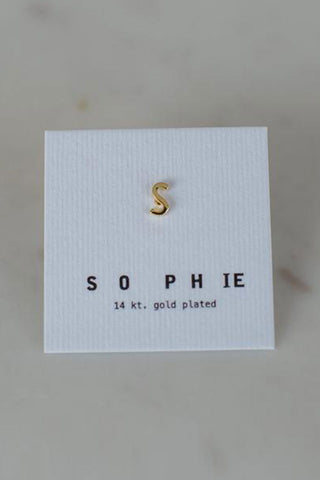Little Letter Single Stud Gold Earring EOL ACC Jewellery Sophie   