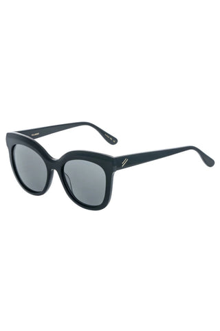 Luna Shiny Black Grey Polarised Oversized Sunglasses ACC Glasses - Sunglasses Bask   