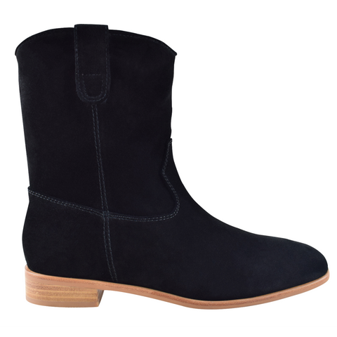 Matteo Black Suede Natural Base Ankle Boot ACC Shoes - Boots Solsana   