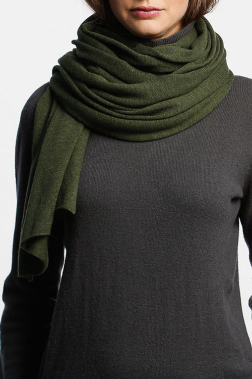 Merino Fine Knitted Forest Green Scarf ACC Scarves Dinadi   