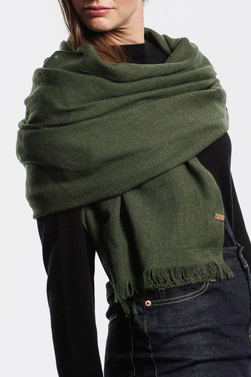 Merino Woven Forest Green Scarf ACC Scarves Dinadi   