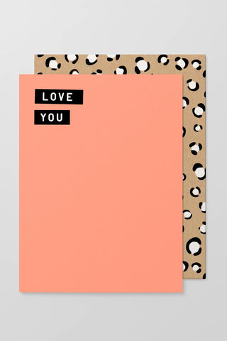 Love You Half Fluro Greeting Card HW Greeting Cards Made Paper Co   