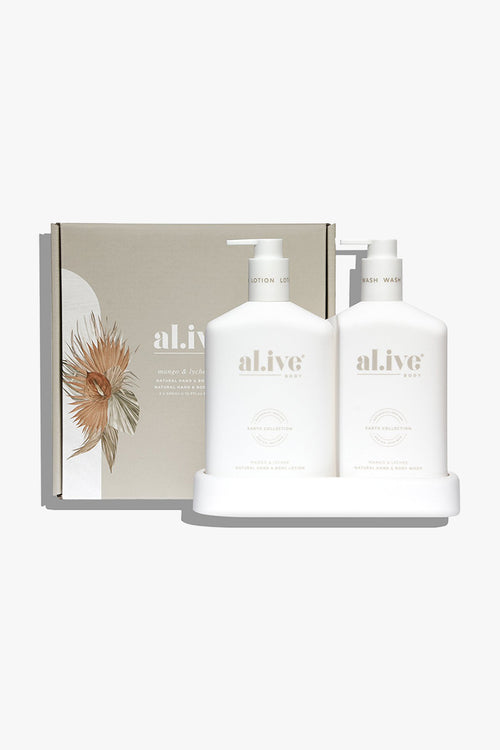 Mango & Lychee Hand & Body 500ml Wash + Lotion White Duo Tray HW Beauty - Skincare, Bodycare, Hair, Nail, Makeup Alive Body   