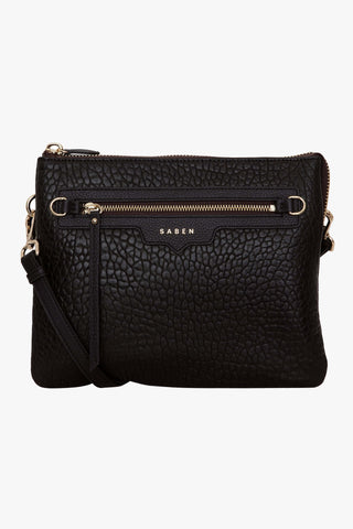 Matilda Black Bubble Crossbody Bag with Front Zip ACC Bags - All, incl Phone Bags Saben   