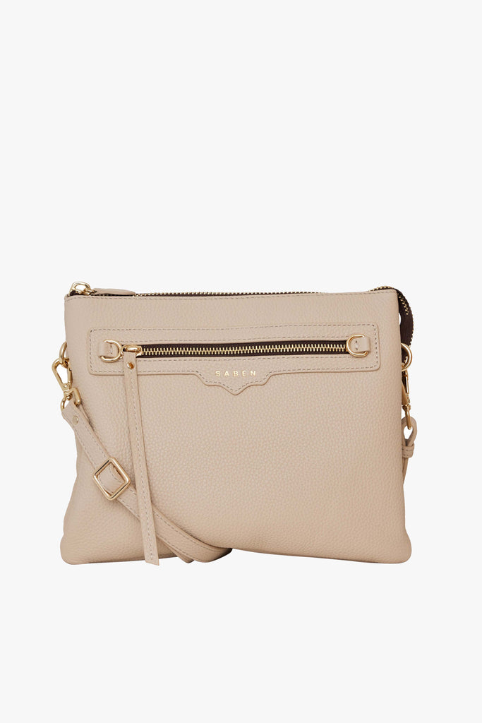 Shop Matilda Parchment Crossbody Bag with Front Zip Online | Flo