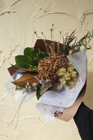 Medium Dried Flower Bouquet Natural HW Planters, Foliage, Artificial Flowers Bloomsday   