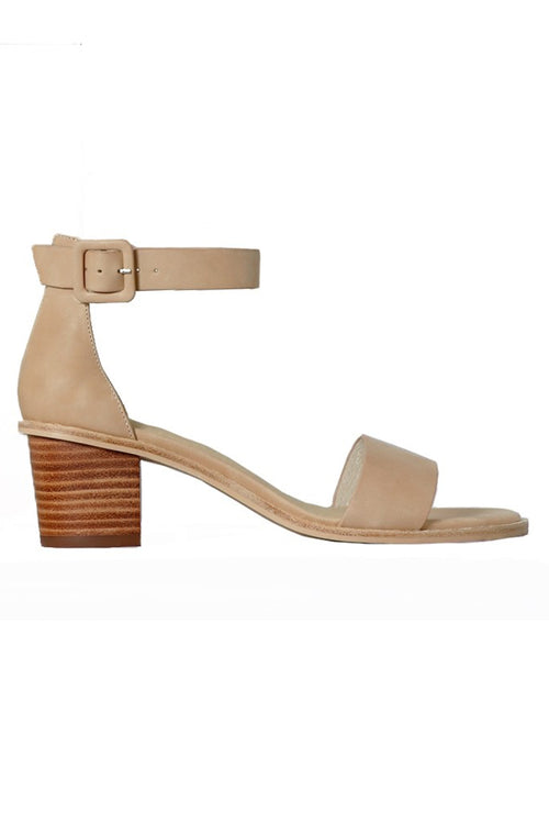 Mickee Nude Leather Ankle Strap Heel ACC Shoes - Heels Nude   