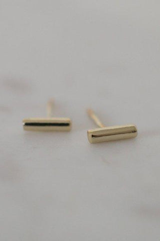 Mini Bar Stud Earrings Gold EOL ACC Jewellery Sophie   