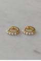 Mini Pearl Huggies Earrings Gold