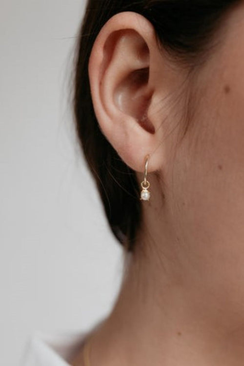 Mini Pearl Sleeper Earrings Gold ACC Jewellery Sophie   