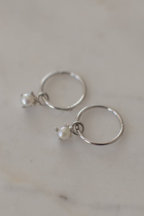 Mini Pearl Sleeper Earrings Silver ACC Jewellery Sophie   