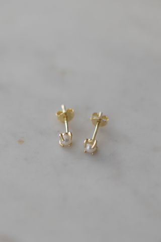 Mini Pearl Stud Earrings Gold ACC Jewellery Sophie   