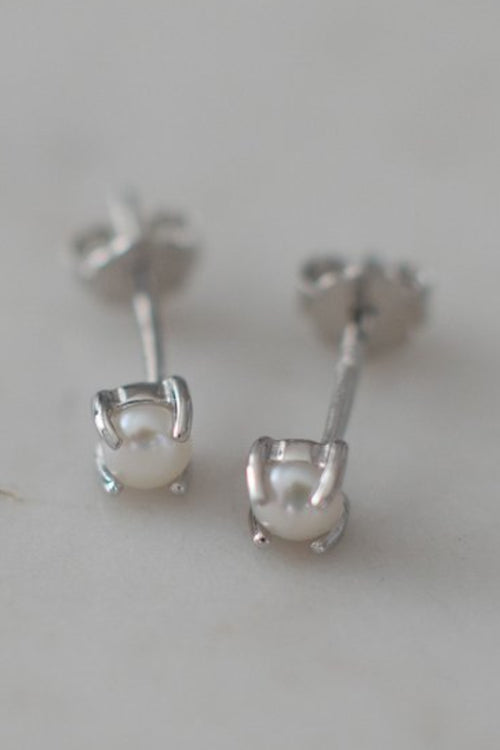 Mini Pearl Stud Earrings Silver ACC Jewellery Sophie   