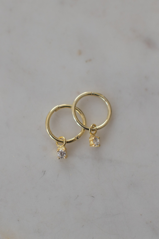 Mini Rock Sleeper Earrings Clear Gold ACC Jewellery Sophie   