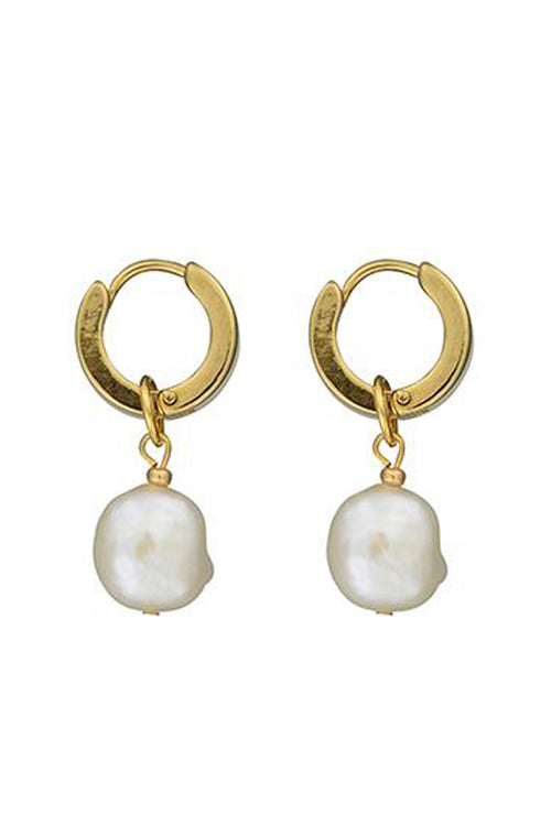 Mini Pearl Gold Sleeper Earrings ACC Jewellery Brie Leon   