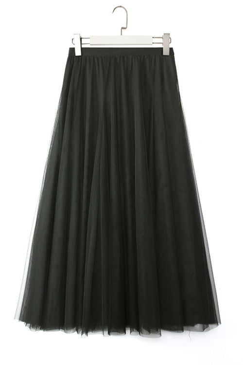 Muse Black Tulle Layered Midi Skirt – Flo & Frankie