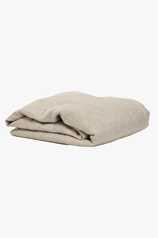 Belgian Washed Linen Natural King Fitted Sheet HW Linen - Teatowel, Table, Bedding, Towel George Street Linen   