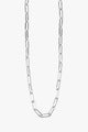 Oval Chain Rhodium Necklace