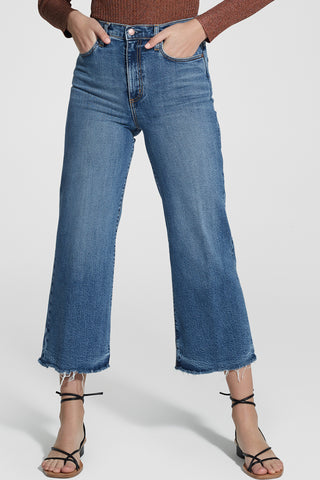 Milla Revel High Waist Cropped Wide Leg Blue Jean WW Jeans Nobody Denim   