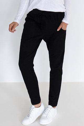 Slouch Black Stretchy Cotton Jersey Pant WW Pants Humidity Lifestyle   