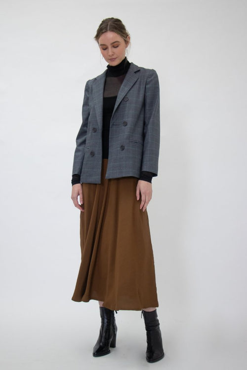 Pallas Elastic Waist Cinnamon Midi Skirt WW Skirt Staple + Cloth   