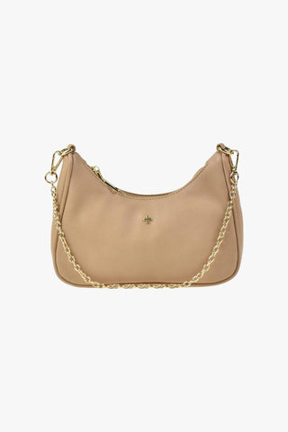 Paloma Sand Pebble Gold Vegan Leather Crossbody Bag