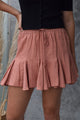 Passion Linen Brick Godet Mini Skirt