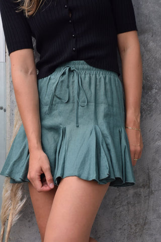 Passion Linen Forest Godet Mini Skirt WW Skirt Among the Brave   