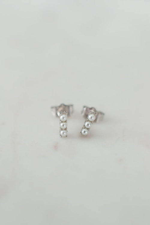 Drop Silver Pearl Small Studs EOL ACC Jewellery Sophie   