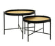 Arden Rattan Small Black + Natural Table 50x50x30cm