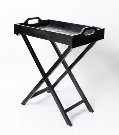 Butlers Tray with Folding Stand Black HW Furniture - Chair, Table, Floor Mirror, Shelf Parnell   