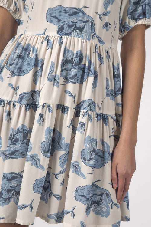 Poppy Ivory Blue Floral Tiered Dress WW Dress Thing Thing   