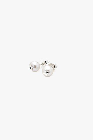 Purity Stud Pearl Earrings Silver